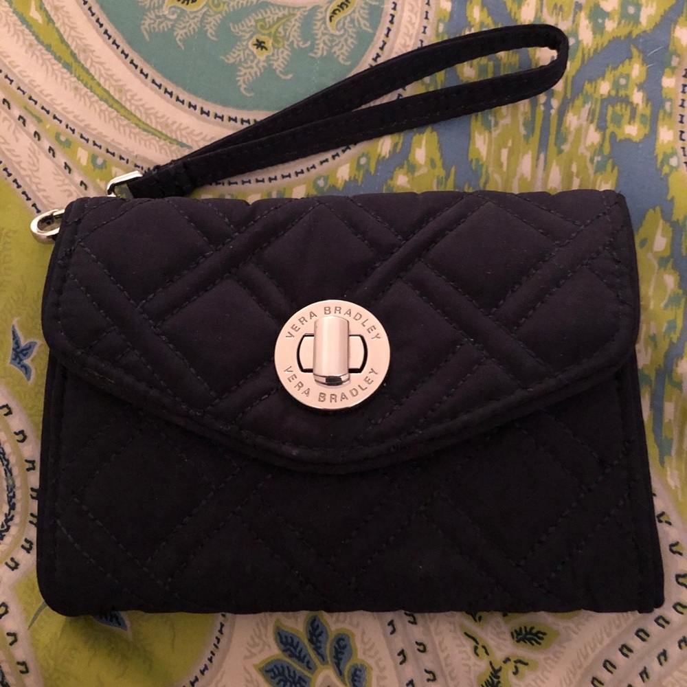 Vera Bradley navy wristlet